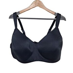 Auden Bra Woman 42D Black Lightly Lined Wirefree Soft Comfortable Stretchy